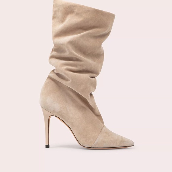 NIB IRO Stevie Suede Boots Ecru Size 38 New - Picture 1 of 8